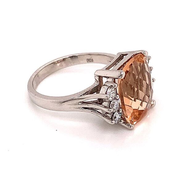 Diamond Morganite Ring Size 7.25 14k Gold 5.60 TCW Certified $5,950 120600 - Picture 12 of 14
